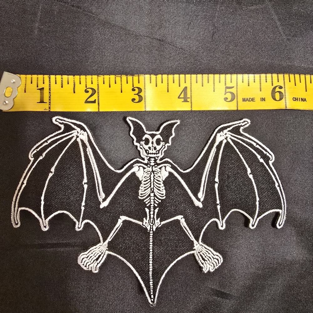 Sourpuss Skeleton Bat Embroidered Patch